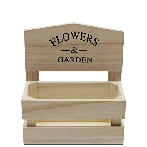2tlg. Set Pflanzgefäß Pflanzkasten Flowers & Garden Holz H21/24cm Pflanzbehälter Kräutergarten Küchengarten - 5
