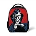 Produktbild Kids School Backpack Vampire,Cartoon Cruel Old Man with Cape Sharp Teeth Evil Creepy Smile Halloween Theme,Blue Red Grey Plain Bookbag Travel Daypack