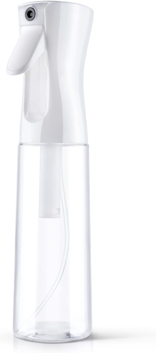 URAQT Botella Pulverizador Agua Peluqueria, 300ml Fina Niebla Pulverizador Continuo, Frascos de Spray Vacio Recargable para el Cabello, Peinado, Planta, Mascota, Limpieza(blanco)
