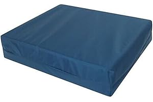 SHIKRA Deep Pressure Relief Memory Foam, Seat Pad, Wheelchair Cushion, waterproof cover (Navy Blue, 18" x 20" x 3")