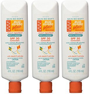 LOT OF 3 AVON Skin-So-Soft Bug Guard Plus IR3535 SPF 30 Insect Repellent Lotions