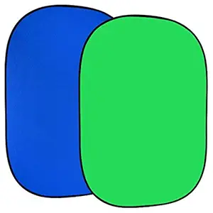 Fotodiox Pro Collapsible Background - 5x7' Chromakey Green/Chromakey Blue 2-in-1 Background Panel