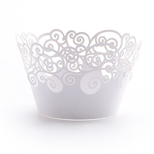 *Versand aus Deutschland* 50 Tlg. Kuchen Cupcake Wrapper Verpackung Dekoration Muffin Hülle Wave Motive für Hochzeit Party Cupcake Dekoration Muffinförmchen Neu - 3