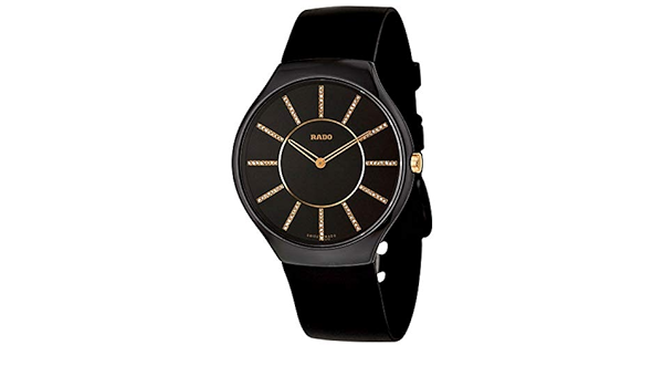 Rado True Thinline Black Ceramic Mens Watch Quartz Rubber Strap R27741709 :  Amazon.co.uk: Watches