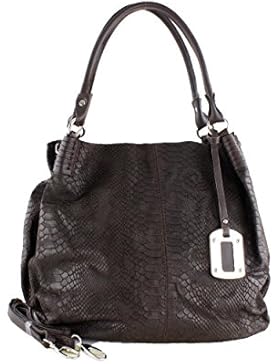 Damen Tasche Handtasche aus Leder mit Schultergurt in braun