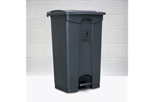 PEGASUS TEXTILES Pegasus Cleaning 87L Black Commercial Plastic Kitchen Pedal Trash Bin