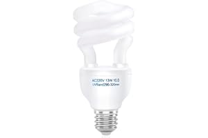 DoRight uvb light reptile kit 10,0 13w, e27 base à vis uva uvb ampoule pour tortue ac200-240v uvb lampe fluorescente compacte pour lézard caméléon léopard gecko tortue réservoir (1-pack)