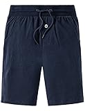 nachtlaue Jungen-Longboxer aus der beliebten SCHIESSER-Serie Mix & Relax gerippter Bund mit Bindekordel seitliche, abgerundete Taschen imitierte Knopfleiste  in weicher Single-Jersey-Qualität