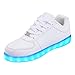 Price comparison product image LeKuni LED Shoes 2017 Upgraded Light Up System 7 Colors Light Up Low Top Trainner for Boys,Girls,Man,Women(39,White)