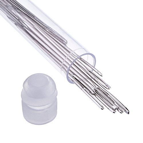 Outus Groß Auge Sticknadel Nadel für Leder Projekt mit Transparenter Flasche, 20 Stück - 4