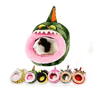 MYIDEA Guinea Pig Nest, Hedgehog Bed,Sugar Glider, Chinchilla & Small pet Animals Cube/House, Habitat, Lightweight, Durable, Portable, Cushion Big Mat for New Year Gifts(Small Pet - L, Crocodile)
