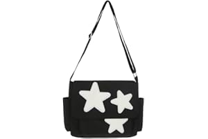 Inshere Niedliche Stern-Crossbody-Tasche, ästhetische Y2K Kawaii Messenger-Tasches, Nylon-Stern-Schultertasche Tote-Tasche für Frauen, Männer und Teenager-Mädchen