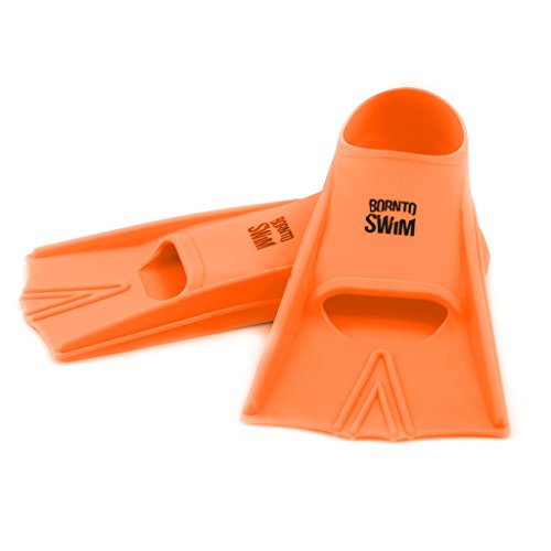 BornToSwim - Pinne da Nuoto in Silicone, Unisex, FIN-XX-U-A-XX-44-46, Orange, 44-46