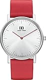 Danish Design Damen-Armbanduhr Analog Leder Rot DZ120476