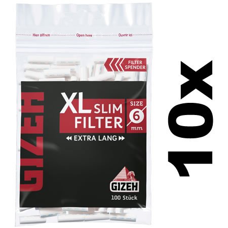 Gizeh XL Slim Filter Ø 6mm extra Lang (10x100) Slimfilter