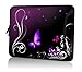 Produktbild wortek Universal Notebook Tasche aus Neopren mit extra Zusatzfach für Kabel, Maus und Zubehör für Notebooks bis ca. 17,3 Zoll - Schmetterling Ranke Schwarz Lila