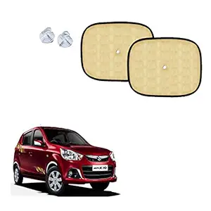 Car Adorable Beige Sun Shades for Side and Rear Window for Maruti Suzuki Alto K10 (Set of 2)