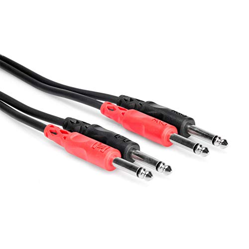 Hosa Technology 2 x 6.35mm TS/2 x 6.35mm TS - Cable para instrumentos (4 x 6.3 mm), color negro