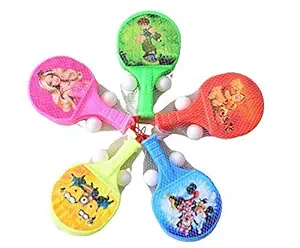 Toyvilla Table Tennis Games Plastics Racket Set for Kids (Random Pattern,Colour)- Multi Color