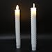 Produktbild lukloy – Set aus 2 beweglichen Docht LED-Spirale Taper Kerzen mit 10-key Timer-Fernbedienung Dimmer Funktion, Dancing Flame 22,9 cm Flammenlose Kerzenleuchter aus echtem Wachs für Weihnachten Hochzeit Party Dekoration