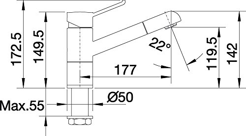 ZENOS-S, Küchenarmatur, SILGRANIT-Look, anthrazit/chrom, Hochdruck - 4