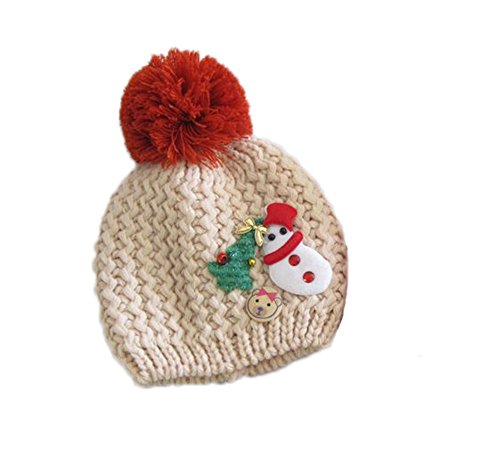 ReachTop Fashion Lovely Baby Kids Girls Boys Warm Winter Snowman Knit Crochet Hat, Beige