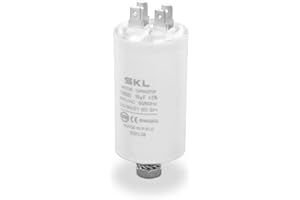 DEKAROX Condensatore universale 15µF 450 V Ø40 x 70 mm con bande AMP da 6,3 mm, vite di fissaggio M8 CBB60, condensatore di avviamento e funzionamento per elettrodomestici