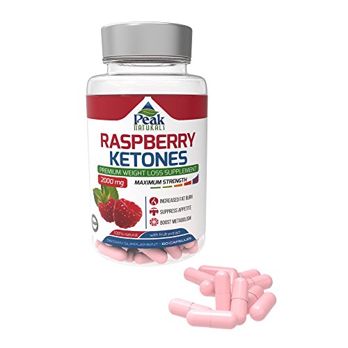 Peak Naturals Raspberry Ketones 1000mg Natural Daily Supplement with