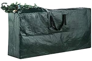 VIVO TECHNOLOGIES Extra Large Christmas Tree Storage Bag, Xmas Tree Decoration Lights Storage Bag with Handles and Zipper, Fits Up to 7ft Tall Trees, Zip Up Sack Waterproof Protects from Dust,Dark Green