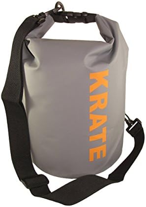KRATE 5L Water-Proof Dry Bag with Roll-Top Closure and Removable/Adjustable Shoulder Strap, Keep your Gear Dry when Kayaking, Canoeing, Boating, Fishing, Snowboarding, Snorkeling, Rafting (Single)