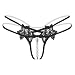 Produktbild Moonuy,Weibliche Unterwäsche, Anhänger Lady Pearl G String V-String Frauen Höschen Low Waist Unterwäsche, Unterhosen für Frauen, Charm Underpant (Schwarz)