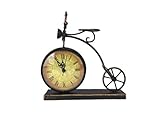 Crispe home & garden Tischuhr Fahrrad Hochrad Kaminuhr aus Metall zum Aufstellen mit Quarzlaufwerk 21 x 21,5 x 8 cm
