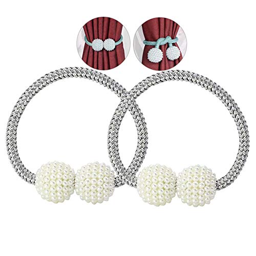 Syclecircle - Cortinas magnéticas (2 Unidades), diseño de Perlas Decorativas para Dormitorio, Sala de Estar, Oficina