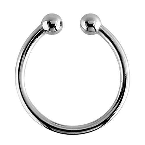 TDi Body Jewellery Anneau Piercing en Acier Chirurgical à Clipper  - Uni (Septum Nasal, Nez, Oreilles, lèvres). Calibre 1,2 mm, diamètre intérieur?: 10 mm.