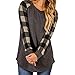 Produktbild ABsoar Sweatshirt Damen Kapuzen Pullover Plaid Shirts Langarm Kurz Sweatshirt Bluse Tunika Oberteile Streewear Langarm Kapuzenpullover Hoodies