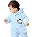 Arrowhunt Baby Polka Dot Outfits Warm Fleece Velvet Rompers Blue 6-9M