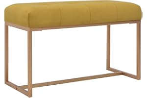 vidaXL Banco Asiento Silla Sillón Taburete Banquillo Mueble Mobiliario de Hogar Salón Cocina Bar Casa Patio 80 cm Terciopelo Mostaza