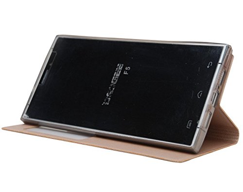 Prevoa        DOOGEE F5 Funda - Flip PU S -View Funda Cover Case Carcasa para DOOGEE F5 Android 5 1 4G 5 5 Pulgadas Smartphone - Oro