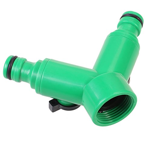 BESTOMZ Doppel-Auslaufhahn Kugelauslaufventil 2-Wege Verteiler Garten Schlauch Wasserhahn Adapter Set mit - 2