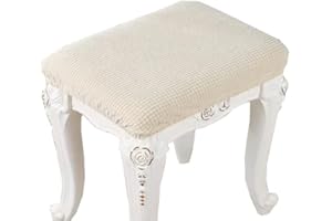 AQIGR 2/4 Pack Elastic Rectangle Bar Stool Covers Stretch Vanity Stool Cover Jacquard Chair Seat Slipcovers Counter Stool Cover Saddle Seat Covers Washable for Wooden Metal Bench