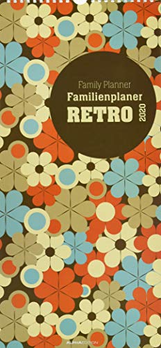 Familienplaner Retro 2020 - Familientermine - Familientimer (21 x 45) - 5 Spalten - Wandplaner - Familienkalender