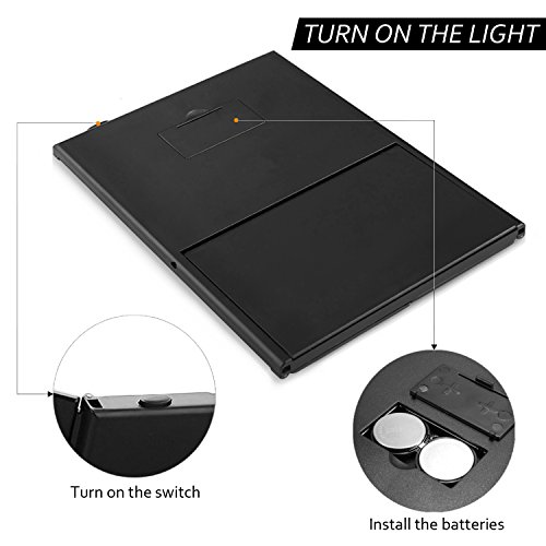 Aodoor Make Up Spiegel, 3 Seitig Faltbare Beleuchtet Schminkspiegel mit 8-LEDs für Make up und Rasur, die Reise oder das Bad (Einschließlich Batterien) - 2