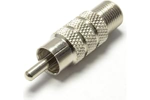 KEPLE Type F Prise Femelle Type-F à RCA Phono Homme RF Adaptateur Connecteur Convertisseur Coax Coaxial de Câble Coupleur pour Audio, Vidéo Compatible avec Subwoofer, Récepteur, Game Console, TV, Moniteur