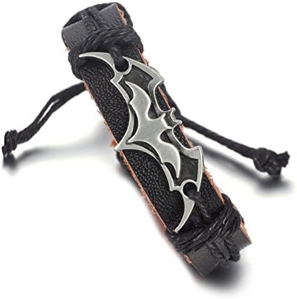 TIZIKJ Retro Punk Manual Weave Cortex Male Bracelet , black