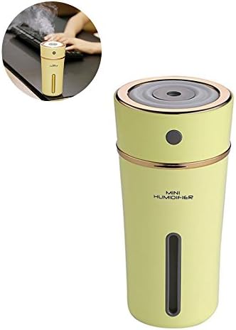 Cup Shape Humidifier,Found Me Built-in lithium battery,300ML High Capacity with LED Night Light Aromatherapy Humidifier for Car,Bedroom,Living room(Yellow(Battery Power))