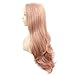 Arimika Wig 26inch Long Wavy Layered Pink Heat Safe Synthetic Hair Lace Front Wigs Decent Parting Space Transparent Lace For White Or Pale Scalp