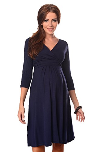 Gorgeous Maternity Dress Vneck Pregnancy Clothing Size 8 10 12 14 16 18 Top 4400 Variety of Colours (18, Navy)