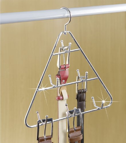 Wenko 4326050500 Gürtelhalter Triangel - 12 Haken, Metall verchromt, 25.1 x 28 x 5 cm