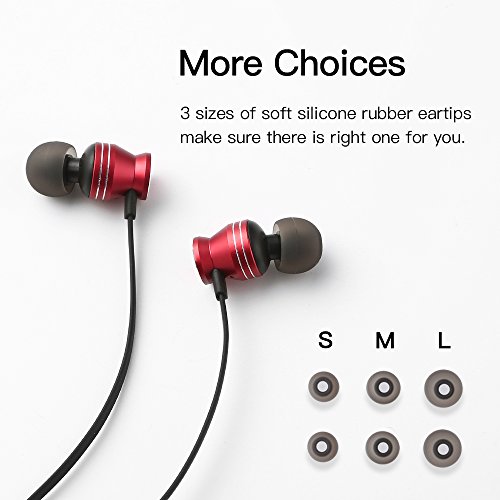GGMM Auriculares In-Ear  Sonido Est  reo Auriculares con Microfono  Dise  o Ergon  mico C  modo para iPhone  Huawei  XiaoMi y MP3 -Vino Rojo