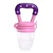 Per Safe Silicone Baby Food Feeder Pacifier with Fresh Vegetables and Fruits for Feeding Toddlers Soft Feeding Tool Bite Gags for Newborn Baby Boys and Girls(Pink,M)